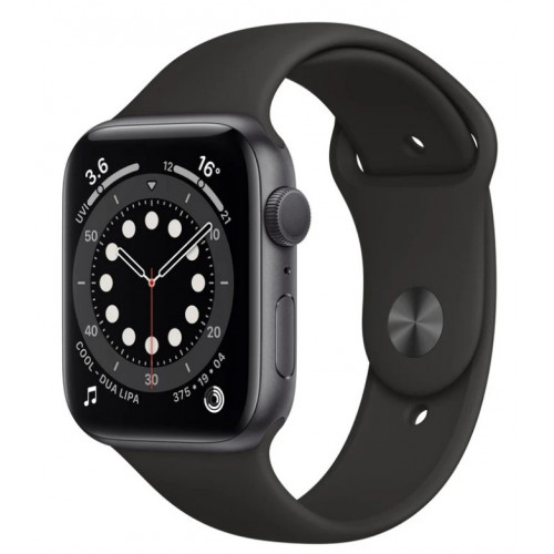 Apple Watch Series 6 40mm Space Gray Aluminum Case with Black Sport Band (MG133)